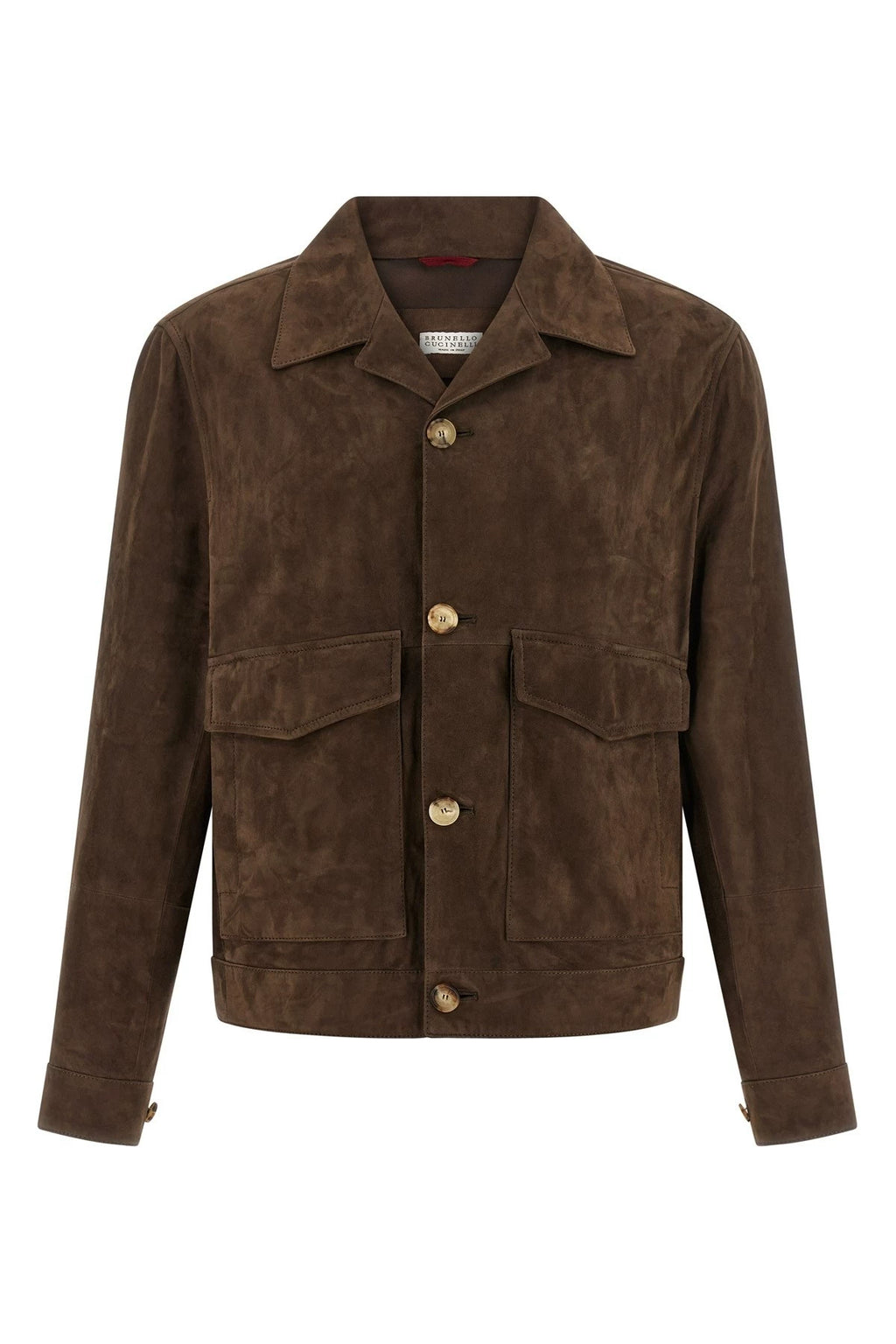 Brunello Cucinelli Men's Leather Jacket in Brown