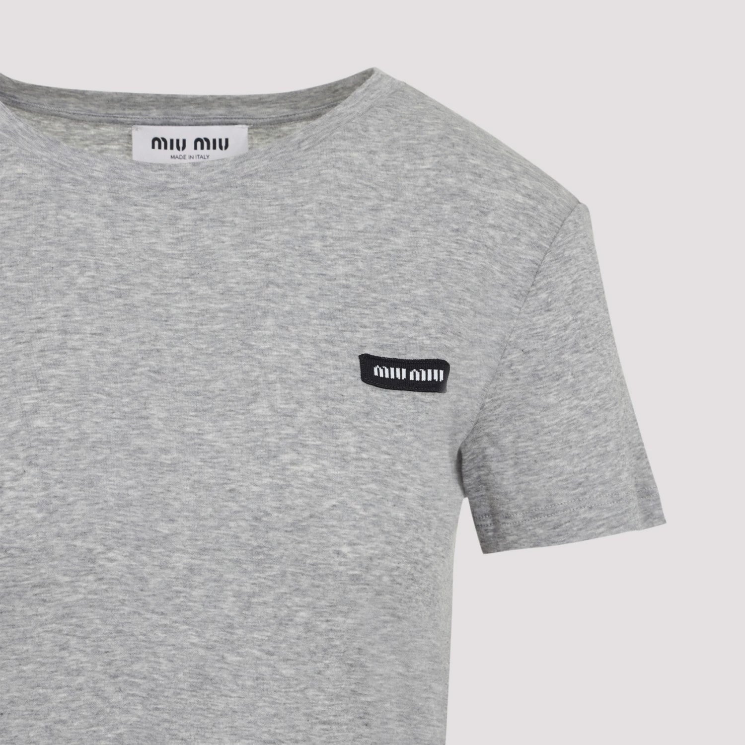 Miu Miu Women's Logo T-Shirt in Grey