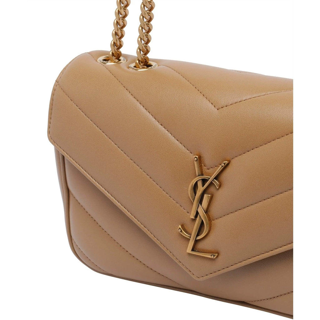 Saint Laurent YSL Loulou Small Shoulder Bag in Brown