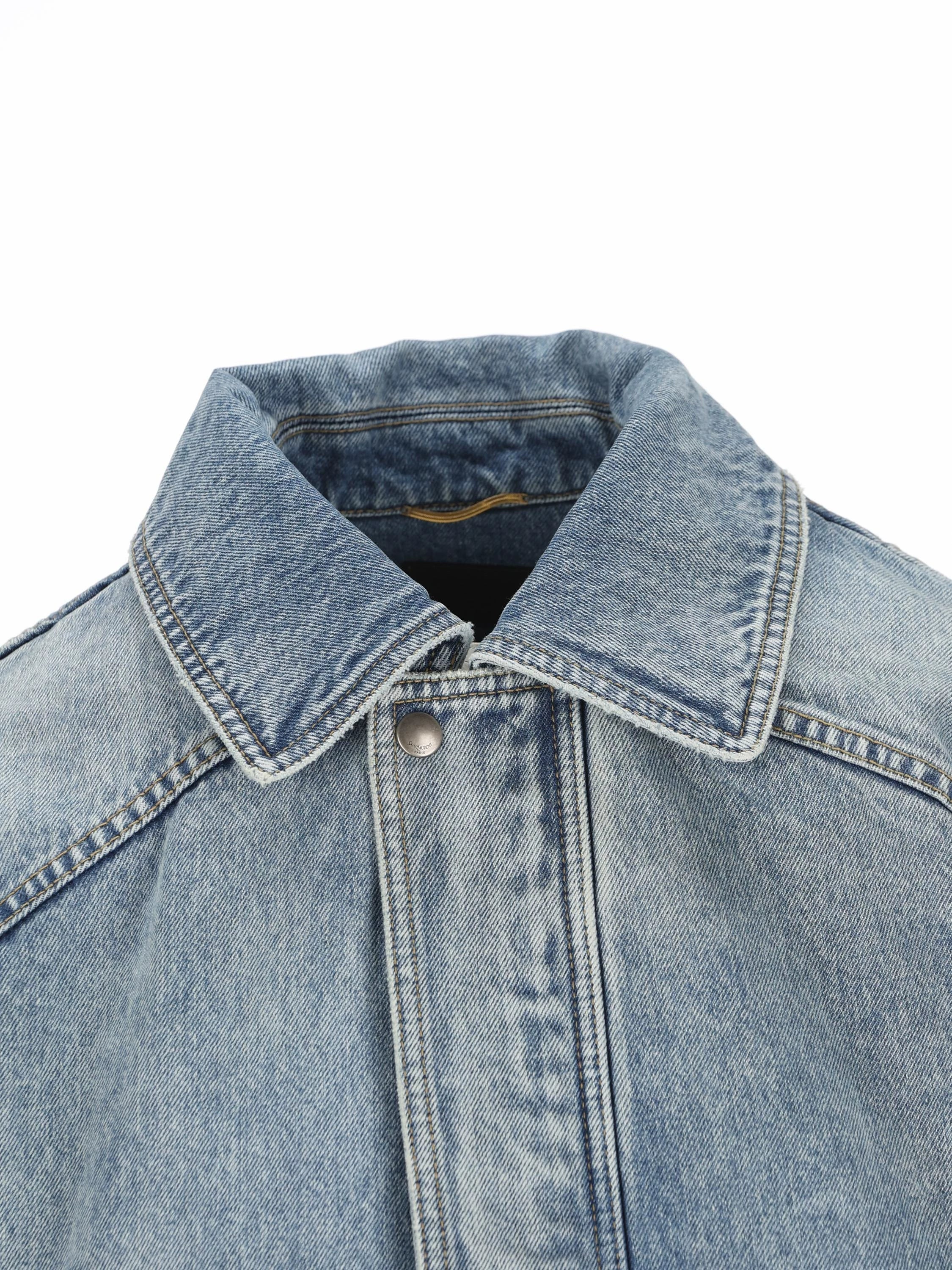 Saint Laurent Women's YSL Extra Large Coat in Blue