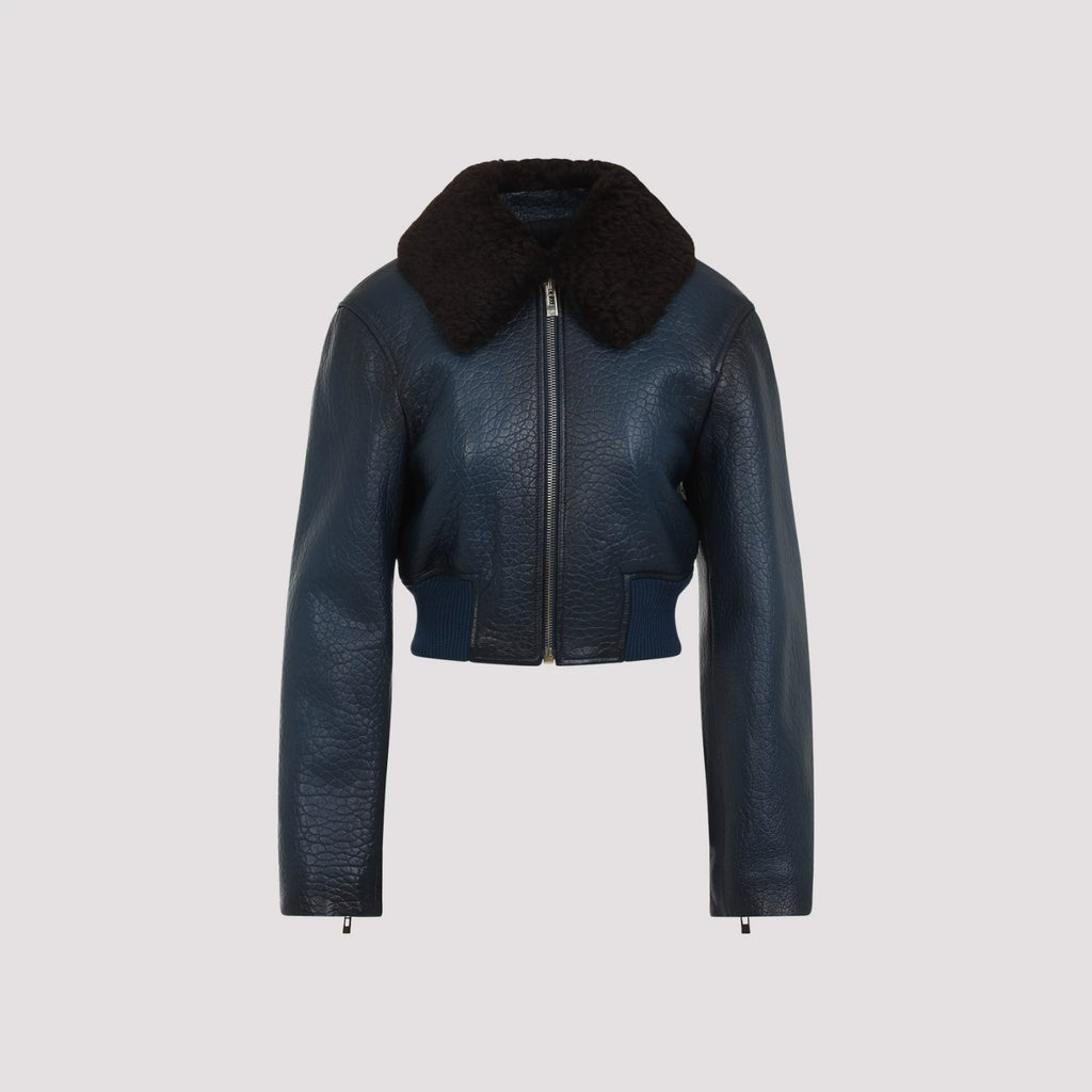 Alaia Women's Leather Jacket in Blue