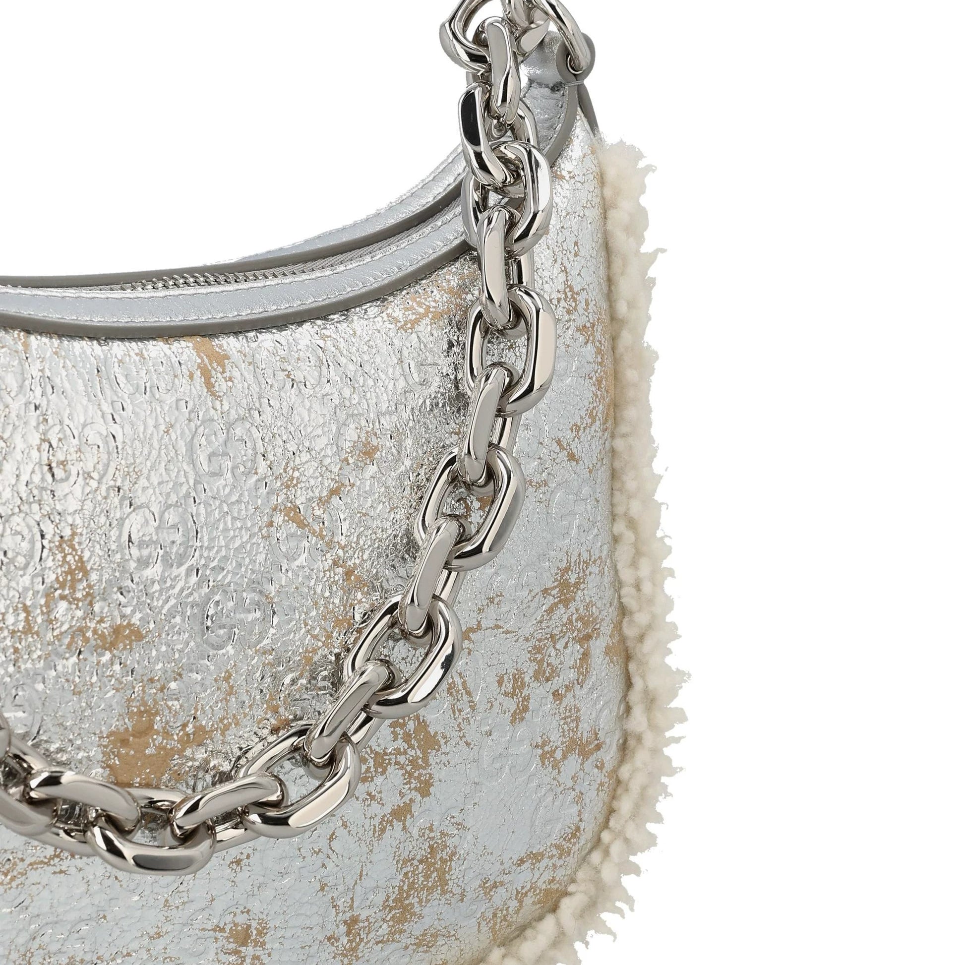 Gucci Women's Emblem Small Bag in Silver
