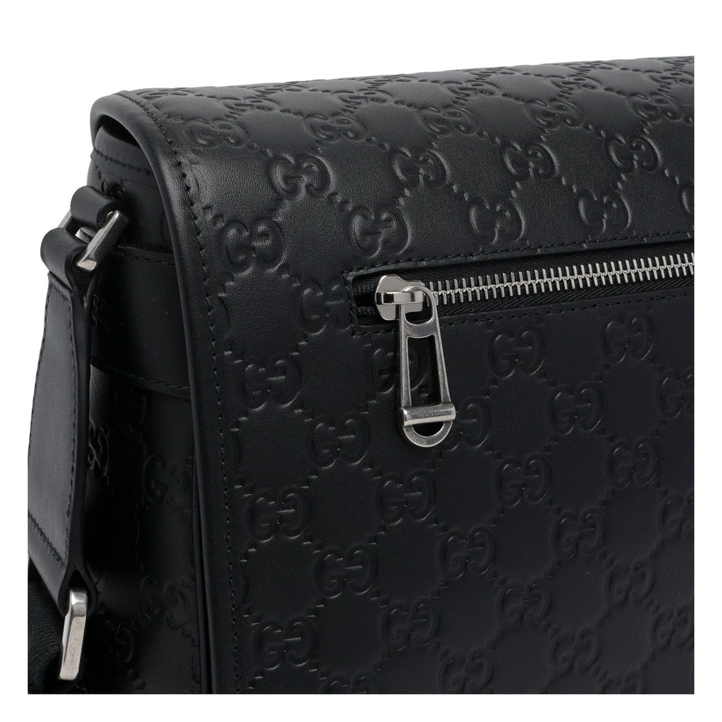 Gucci Men's Emblem Logo Bag in Black
