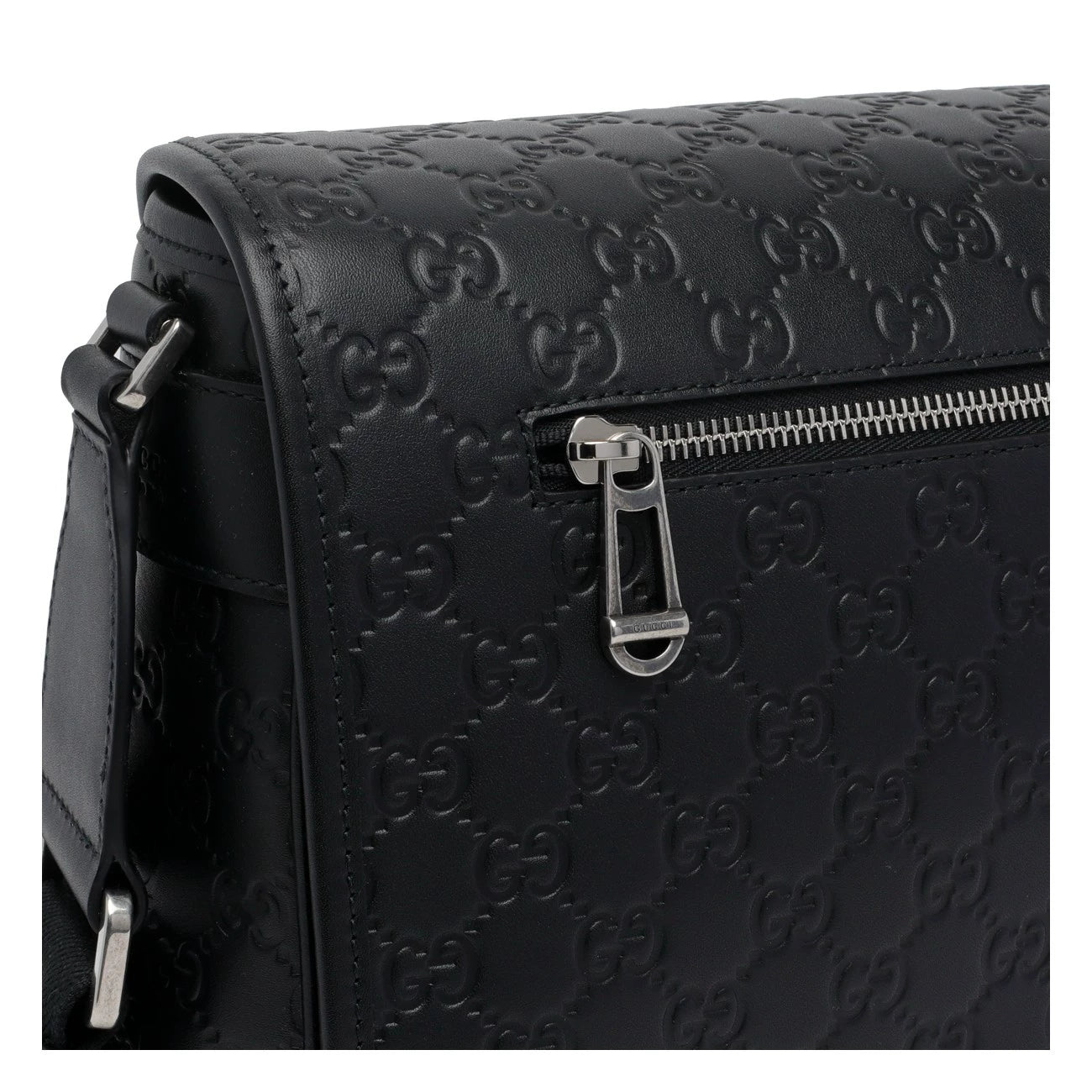 Gucci Men's Emblem Logo Bag in Black