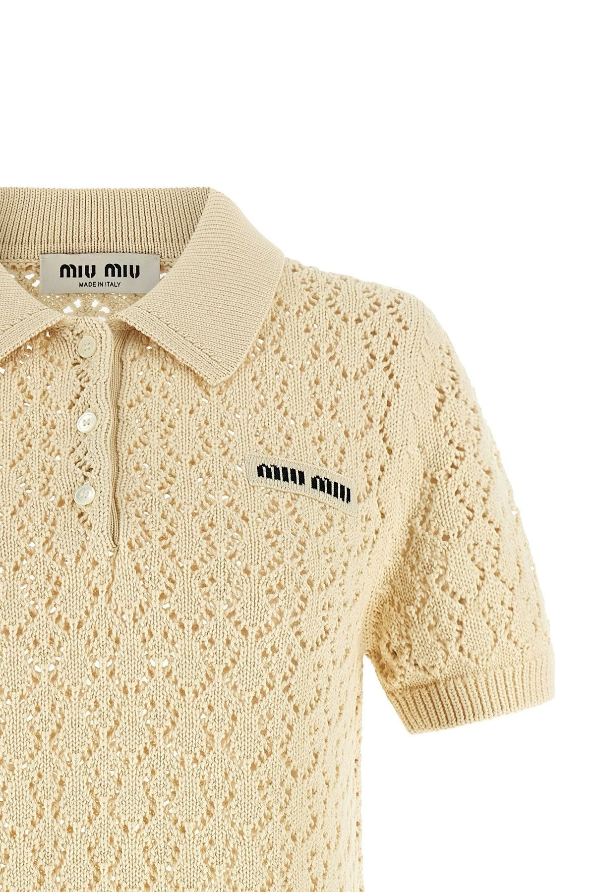 Miu Miu Polo Polo Shirt in Beige
