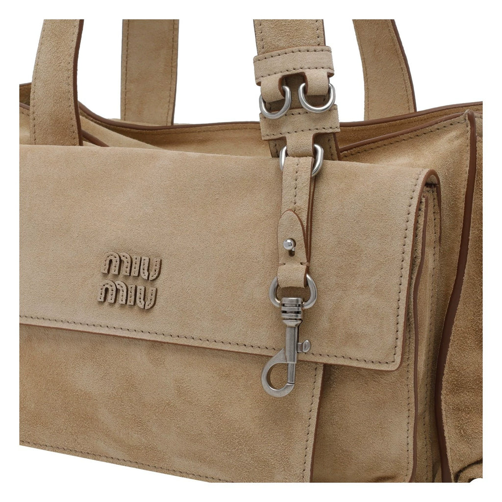 Miu Miu Utilitaire Medium Shoulder Bag in Beige