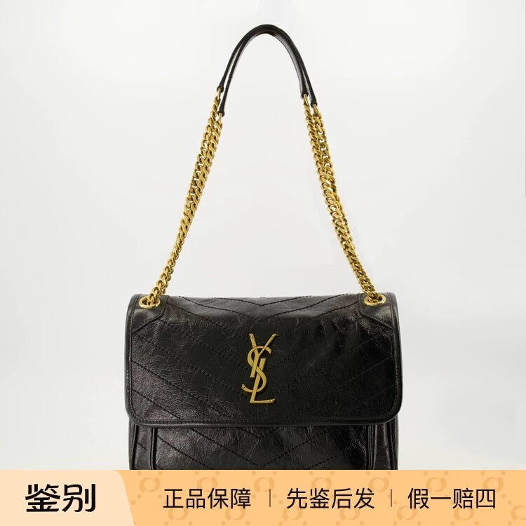 Saint Laurent Women's YSL Niki Medium Shoulder Bag in Black