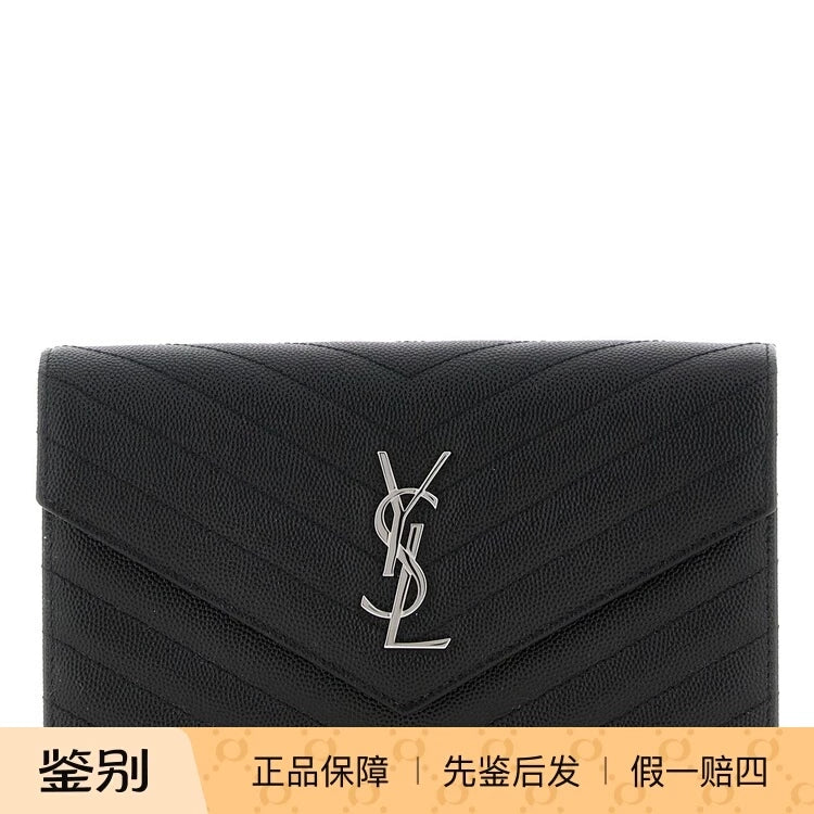 Saint Laurent Women's YSL Envelope Mini Bag in Black