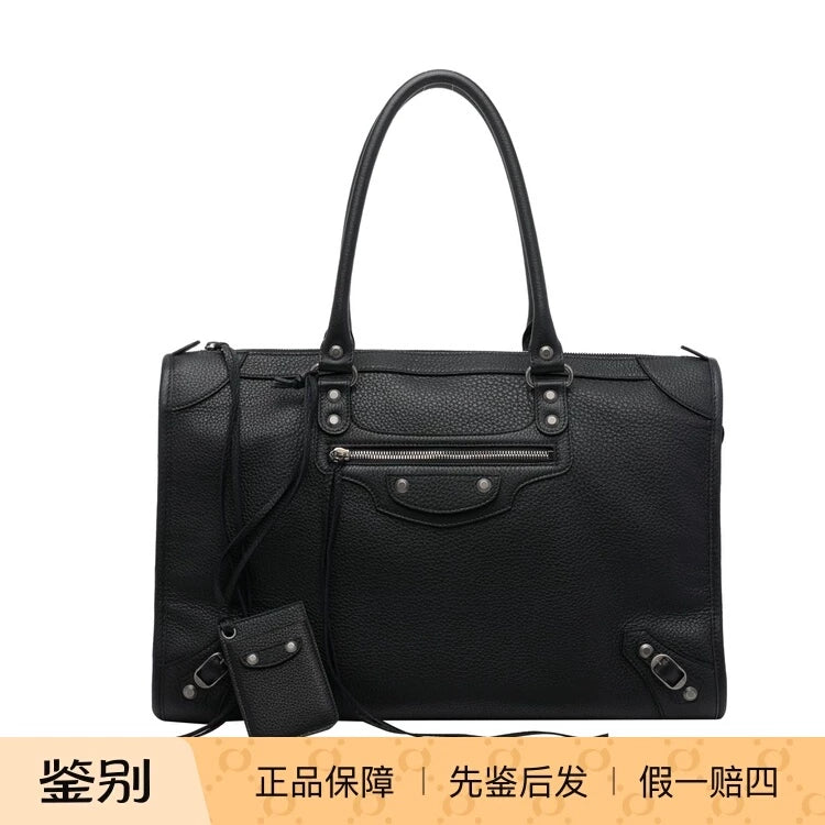 Balenciaga Men's Le City Large Shoulder Bag in Black