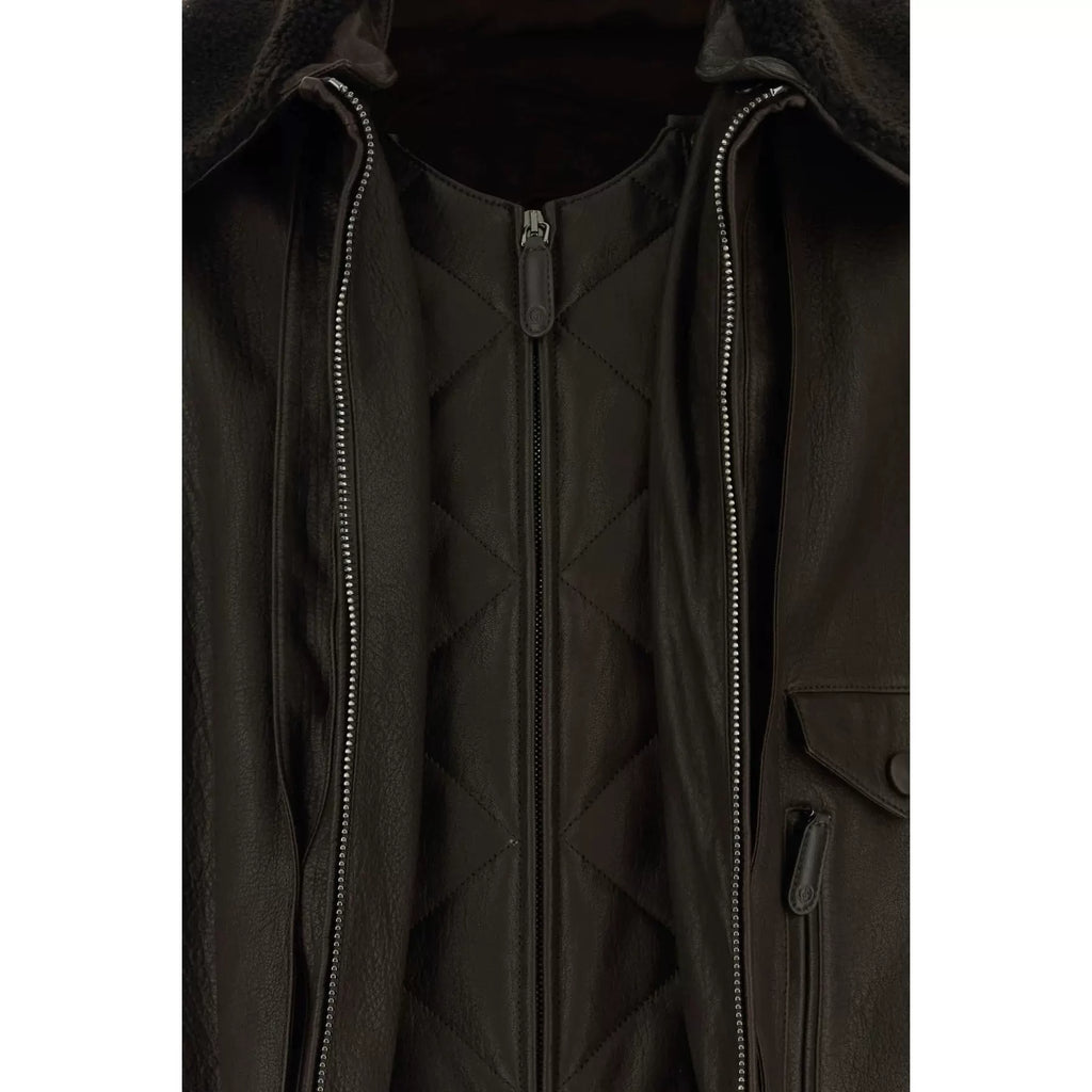 Giorgio Armani Leather Jacket in Brown