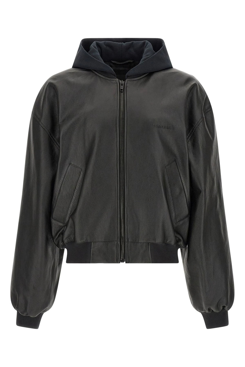 Balenciaga Men's Leather Jacket in Black