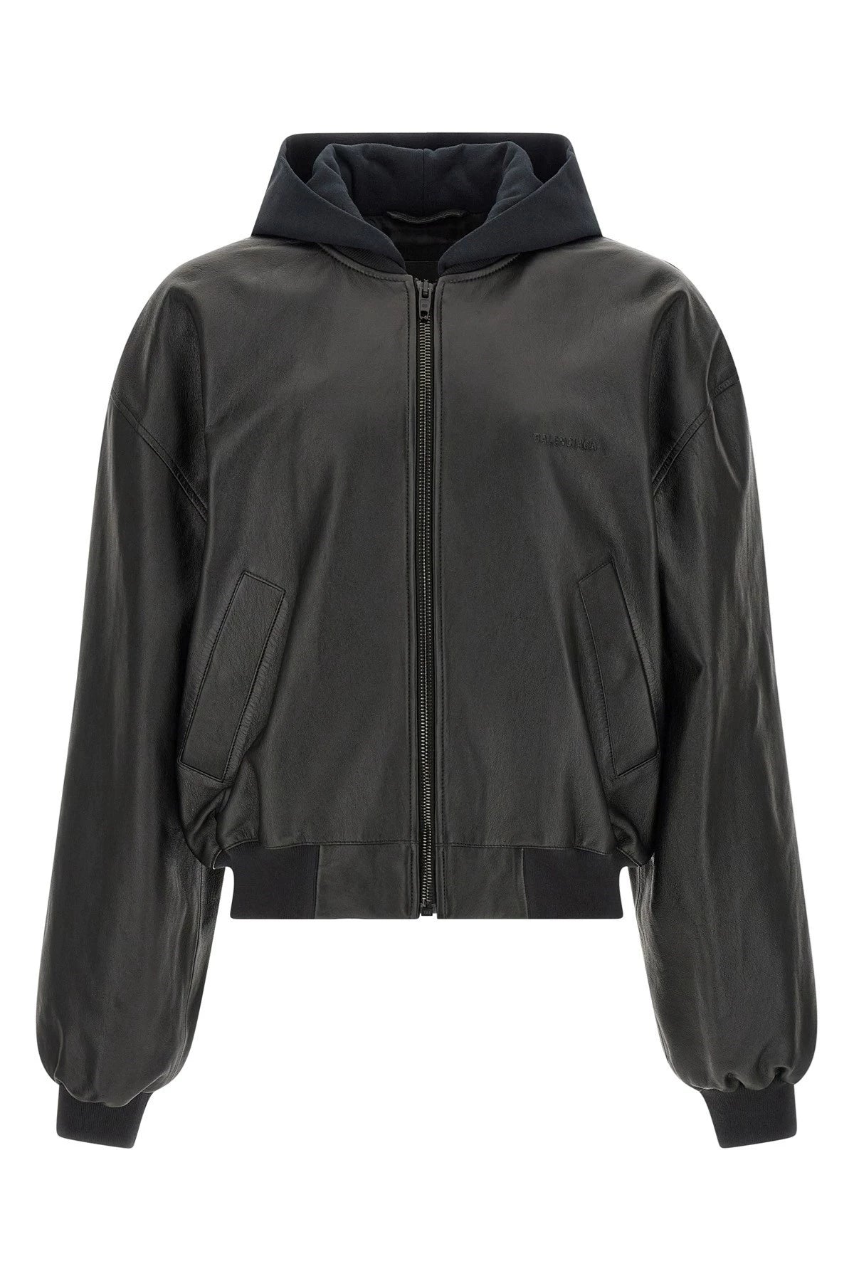 Balenciaga Men's Leather Jacket in Black