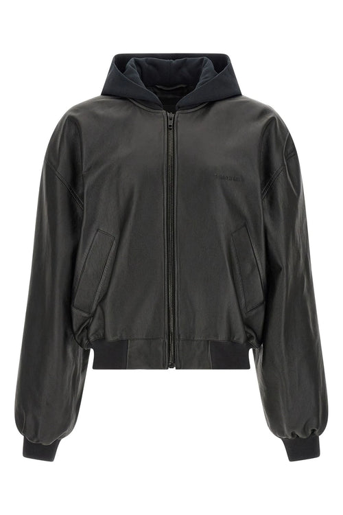 Balenciaga Men's Leather Jacket in Black