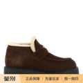 PRADA Women's Suede Wool Platform Loafers in Dark Brown