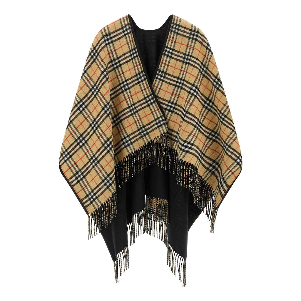 BURBERRY Women's Black Wool Reversible Cape