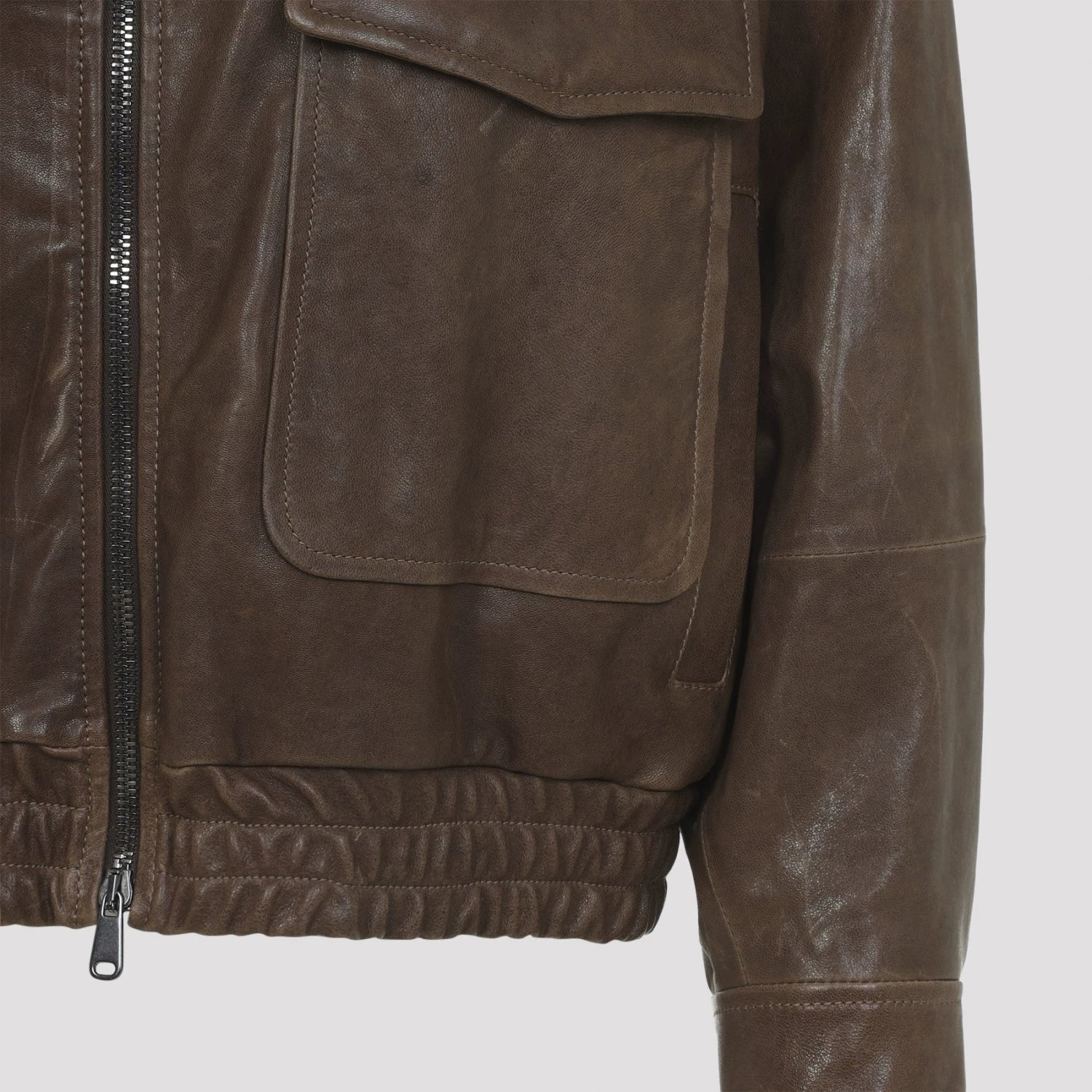 Brunello Cucinelli Women's Leather Jacket in Brown