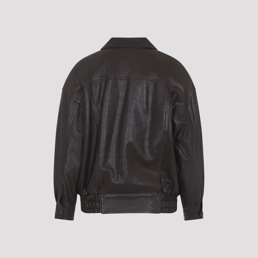 Ysl Women's Saint Laurent Leather Jacket in Brown