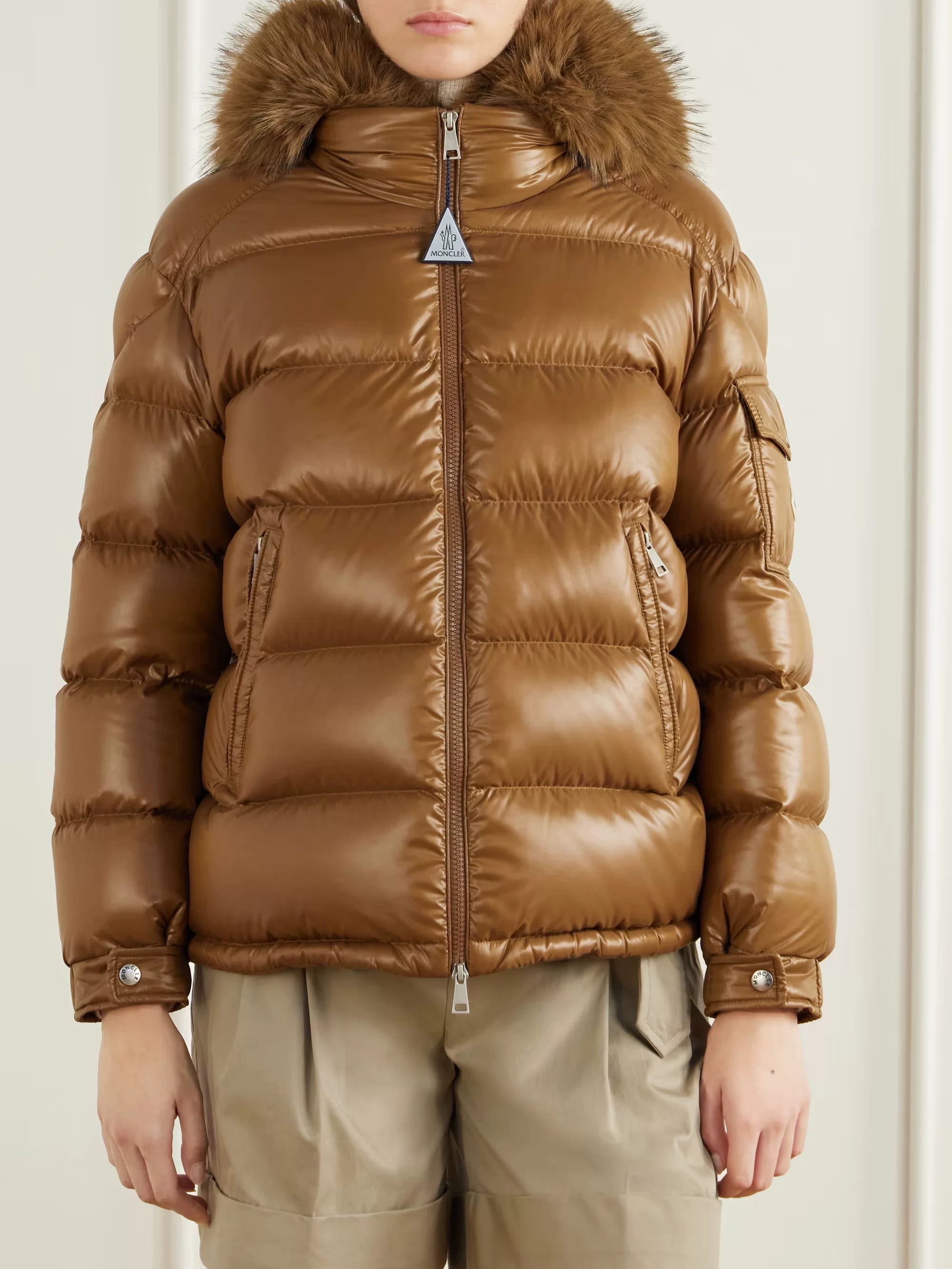 Moncler Women's Hypolais Down Jacket in Brown