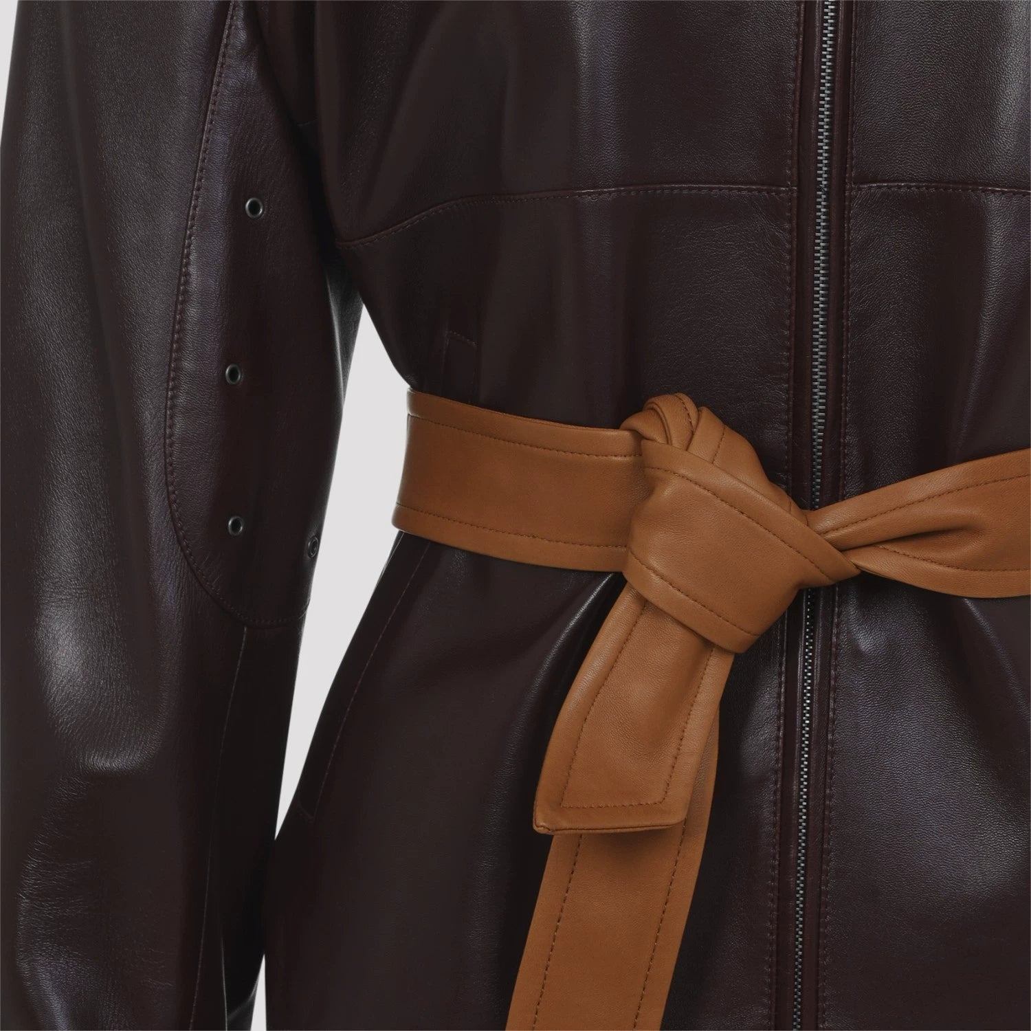 Saint Laurent Women's YSL Leather Jacket in Burgundy