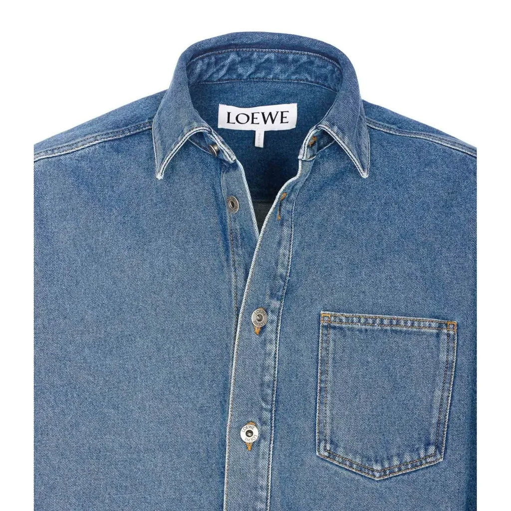 Loewe Men's Anagram Shirt in Blue