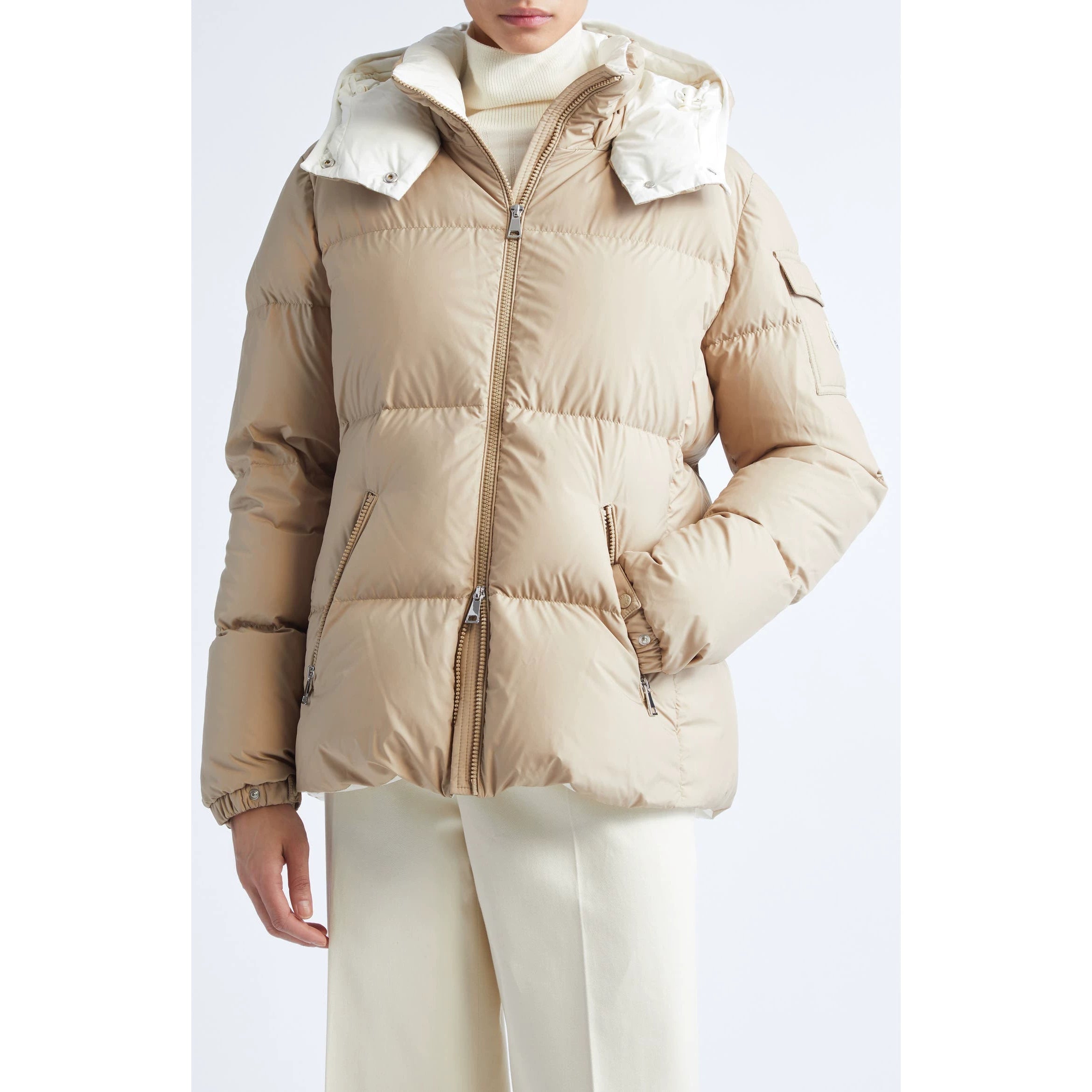Moncler Women's Fourmines Down Jacket in Beige