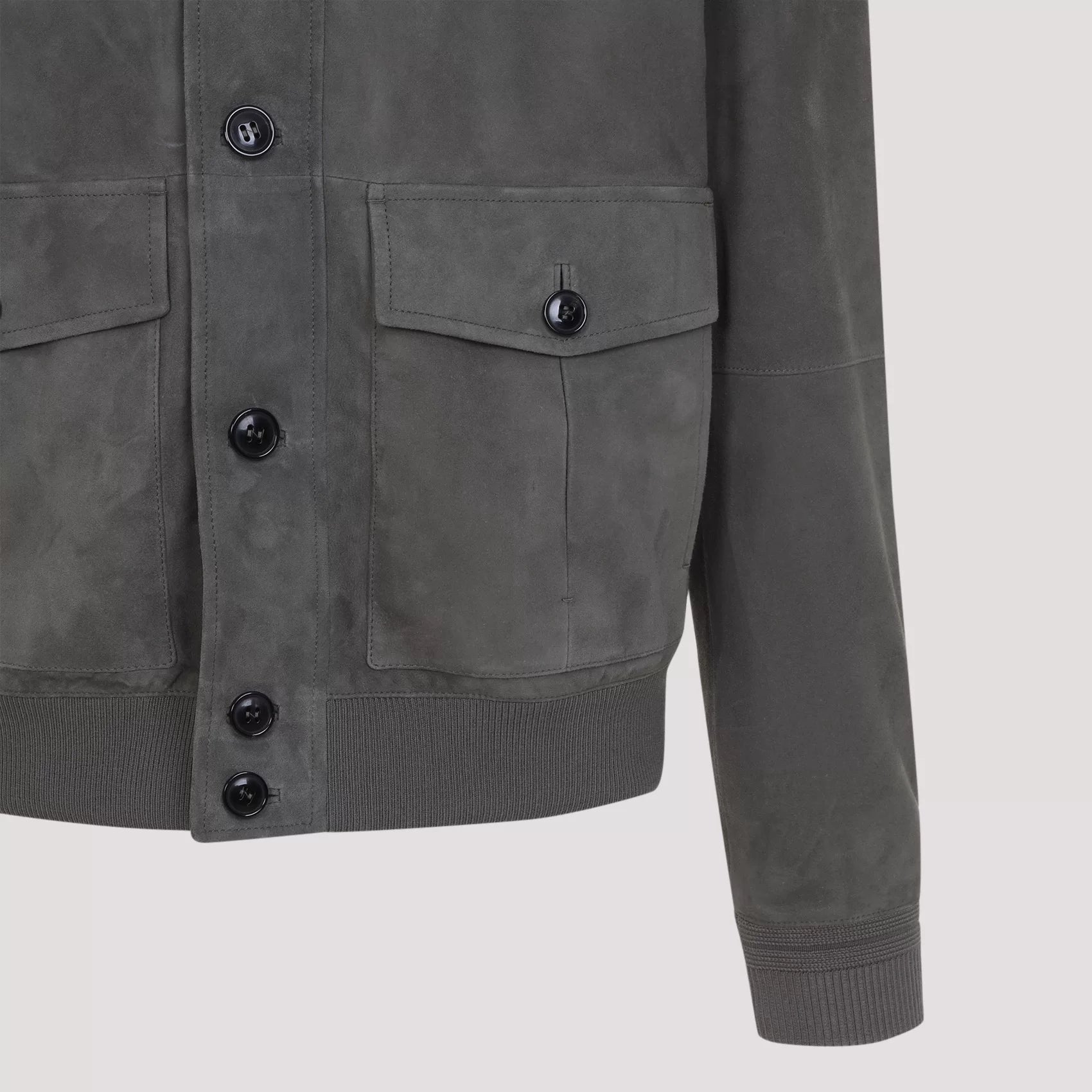 Zegna Men's Leather Jacket in Grey