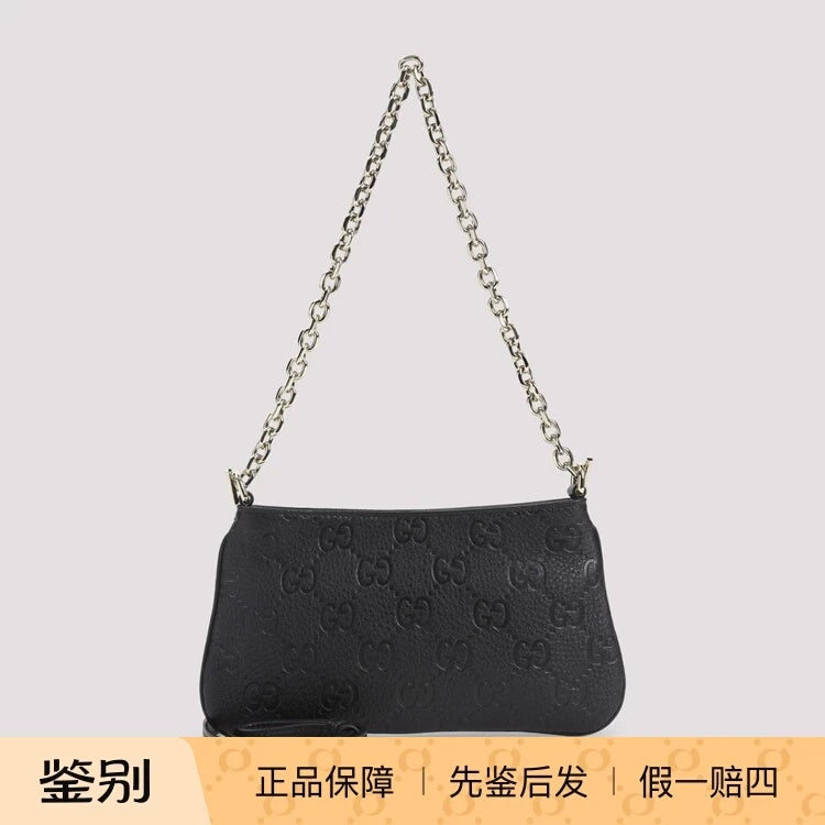Gucci Women's Emblem Mini Shoulder Bag in Black