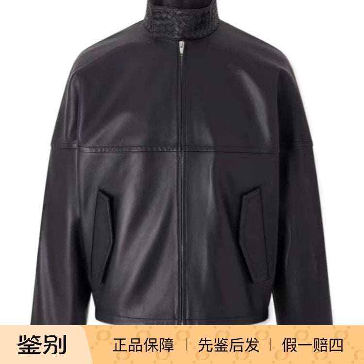 Bottega Veneta Men's Leather Jacket in Black