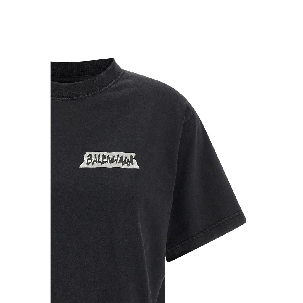 Balenciaga Women's Logo T-Shirt in Black