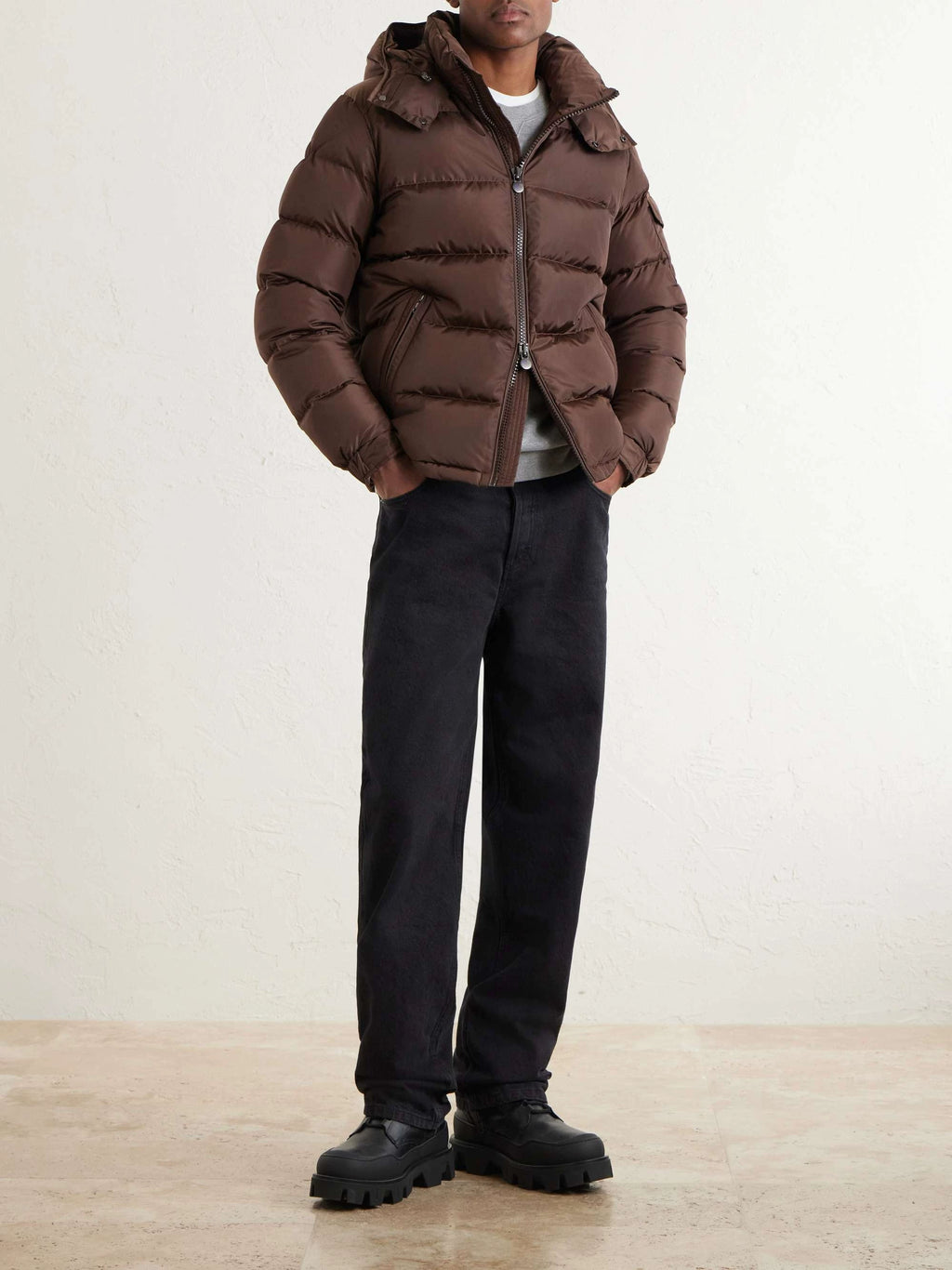 Moncler Men's Maya Down Jacket in Brown