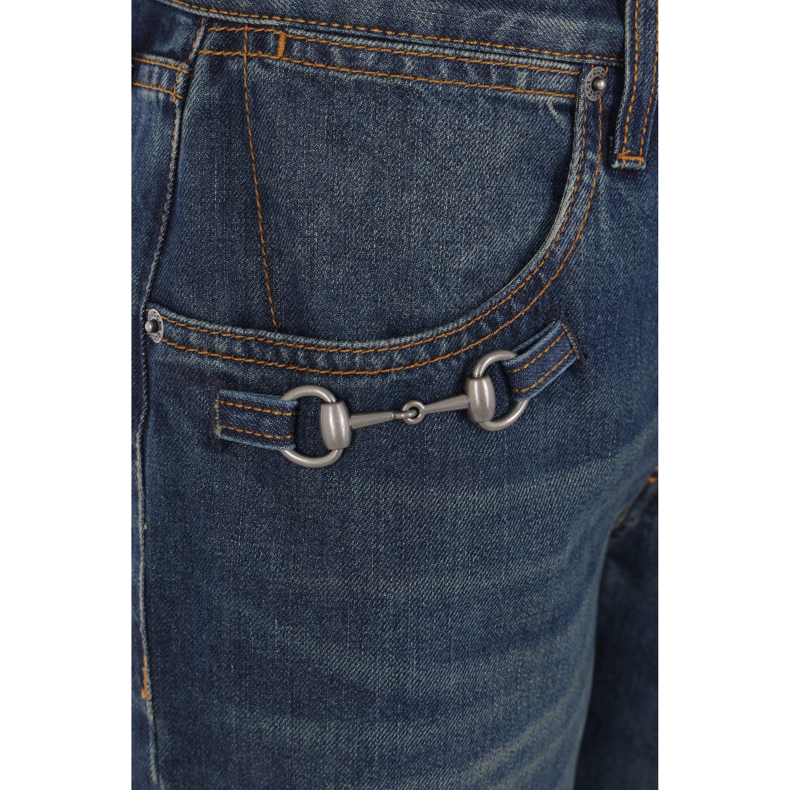 Gucci Women's Horsebit Jeans in Blue