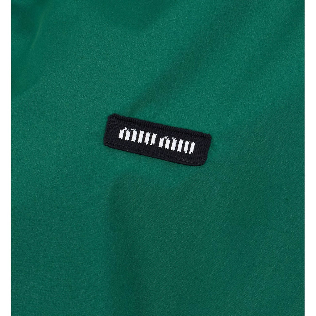 Miu Miu Women's Logo Coat in Green