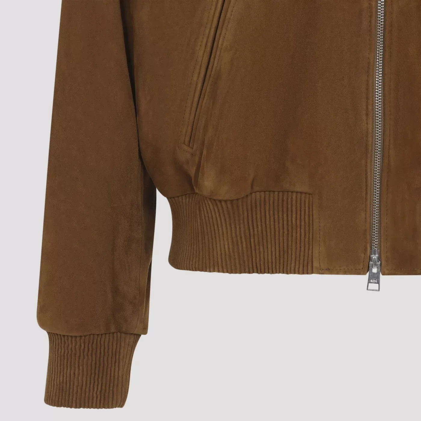 Ami Alexandre Mattiussi Men's Ami Paris Leather Jacket in Brown