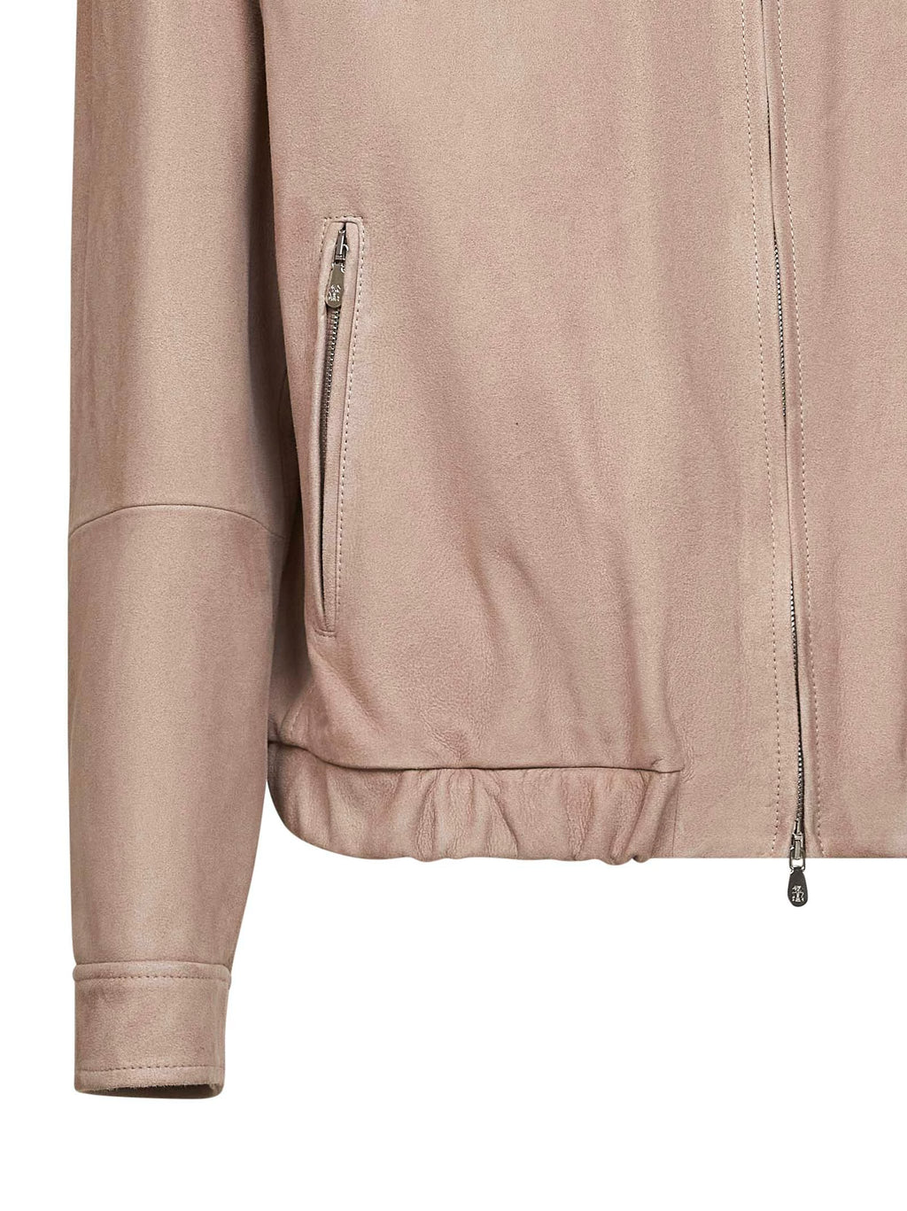 Brunello Cucinelli Men's Leather Jacket in Beige