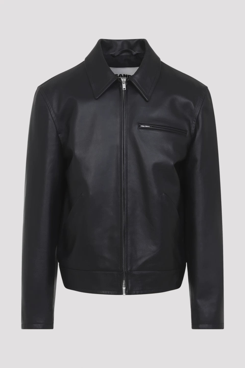 Jil Sander Men's Leather Jacket in Black