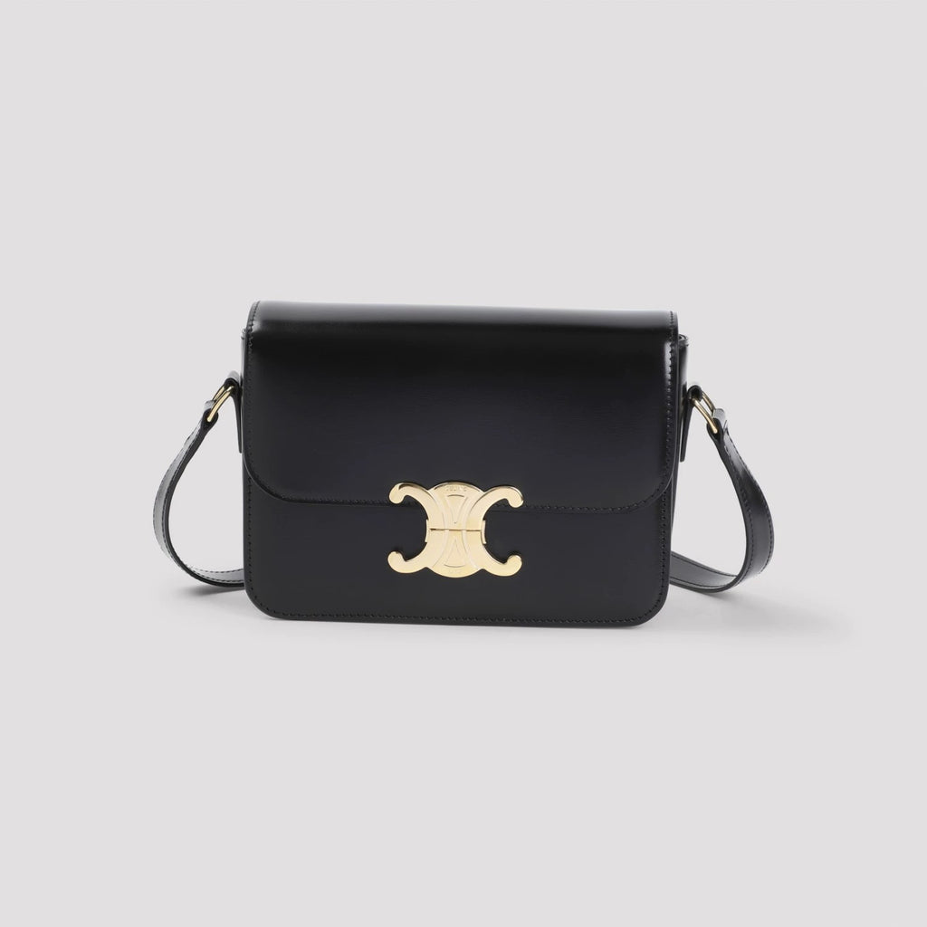 Celine Women's Teen Triomphe Small Shoulder Bag in Black