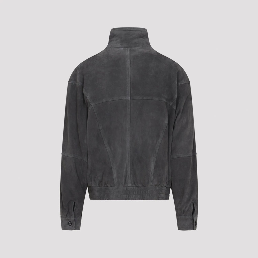 Giorgio Armani Men's Leather Jacket in Grey