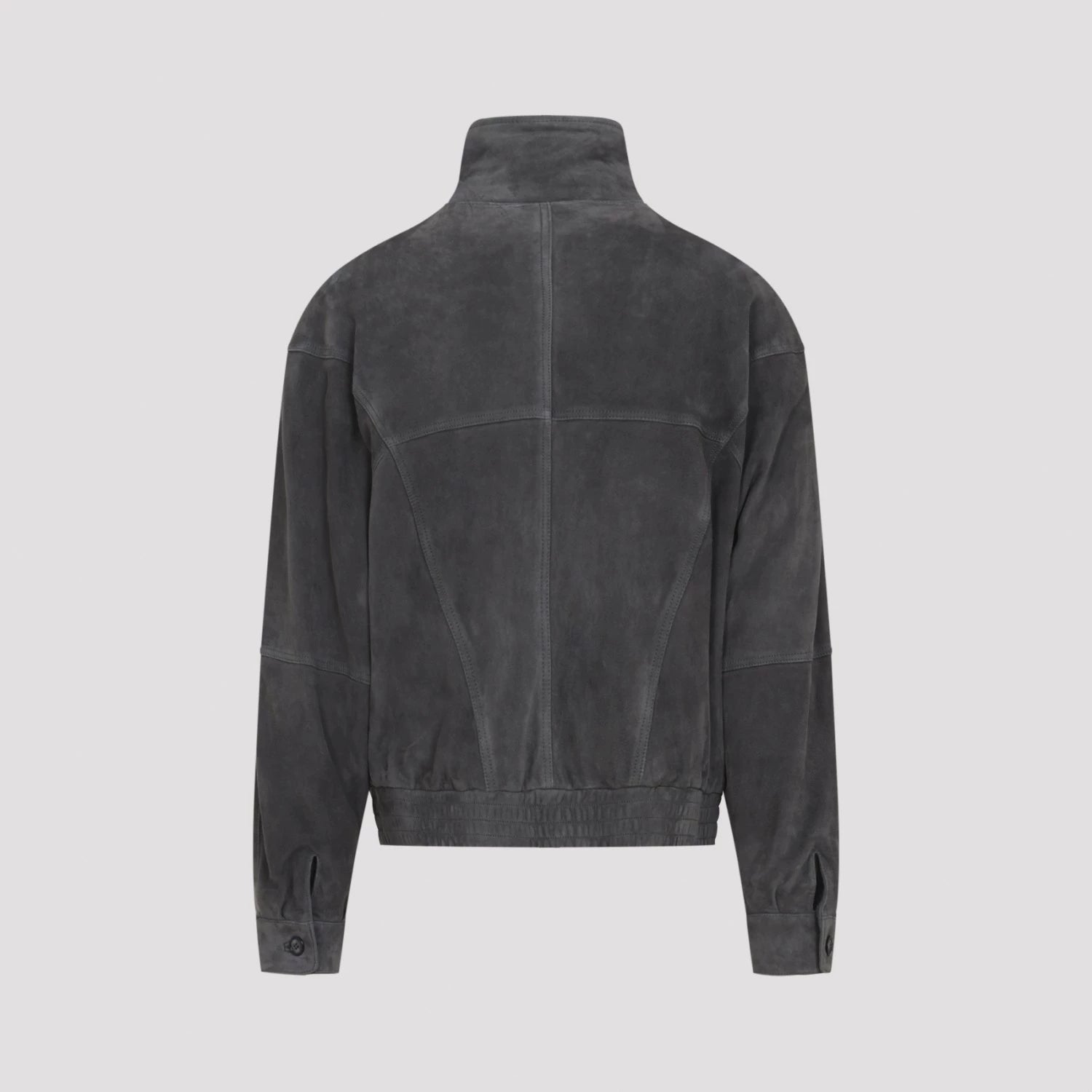 Giorgio Armani Men's Leather Jacket in Grey