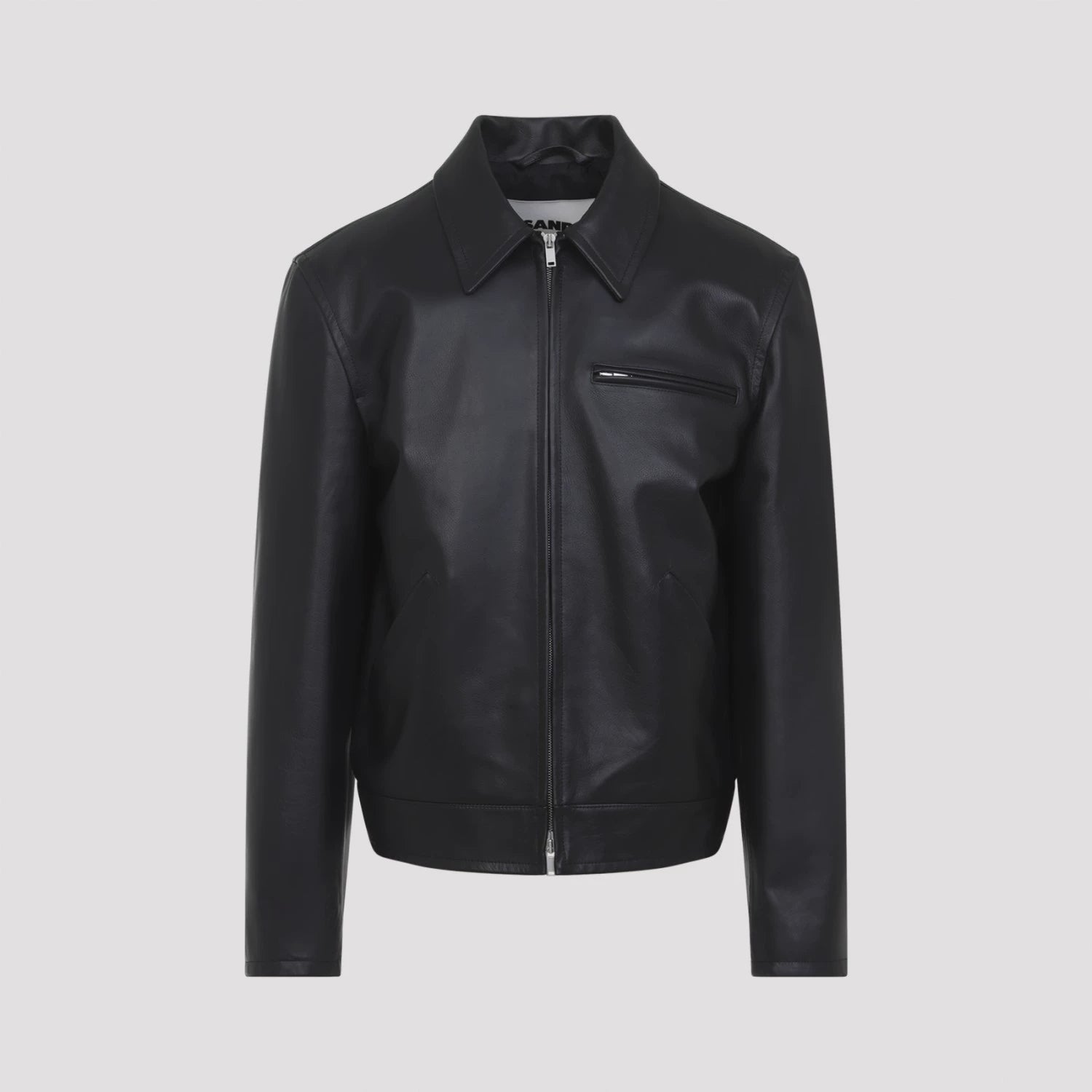 Jil Sander Men's Leather Jacket in Black