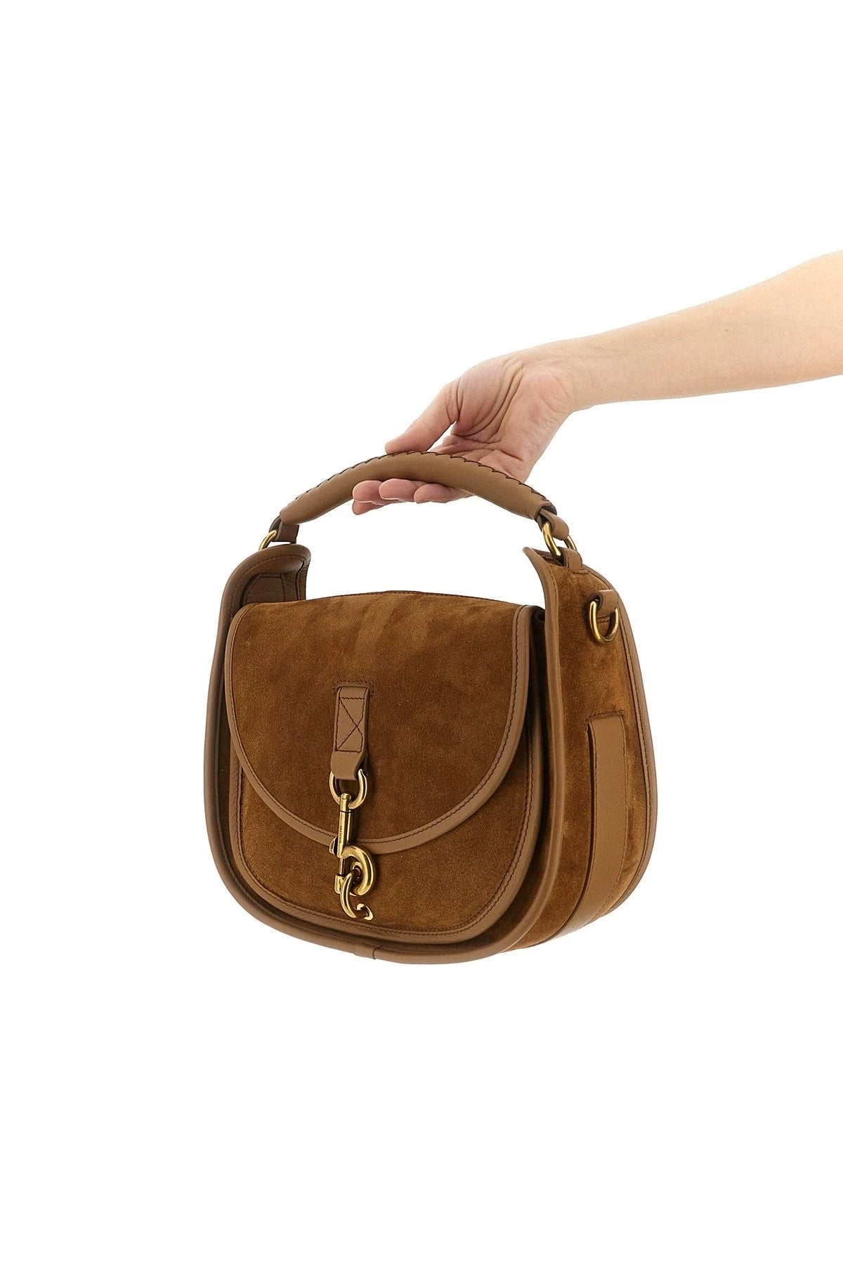 Burberry Women's B Clip Shoulder Bag in Brown
