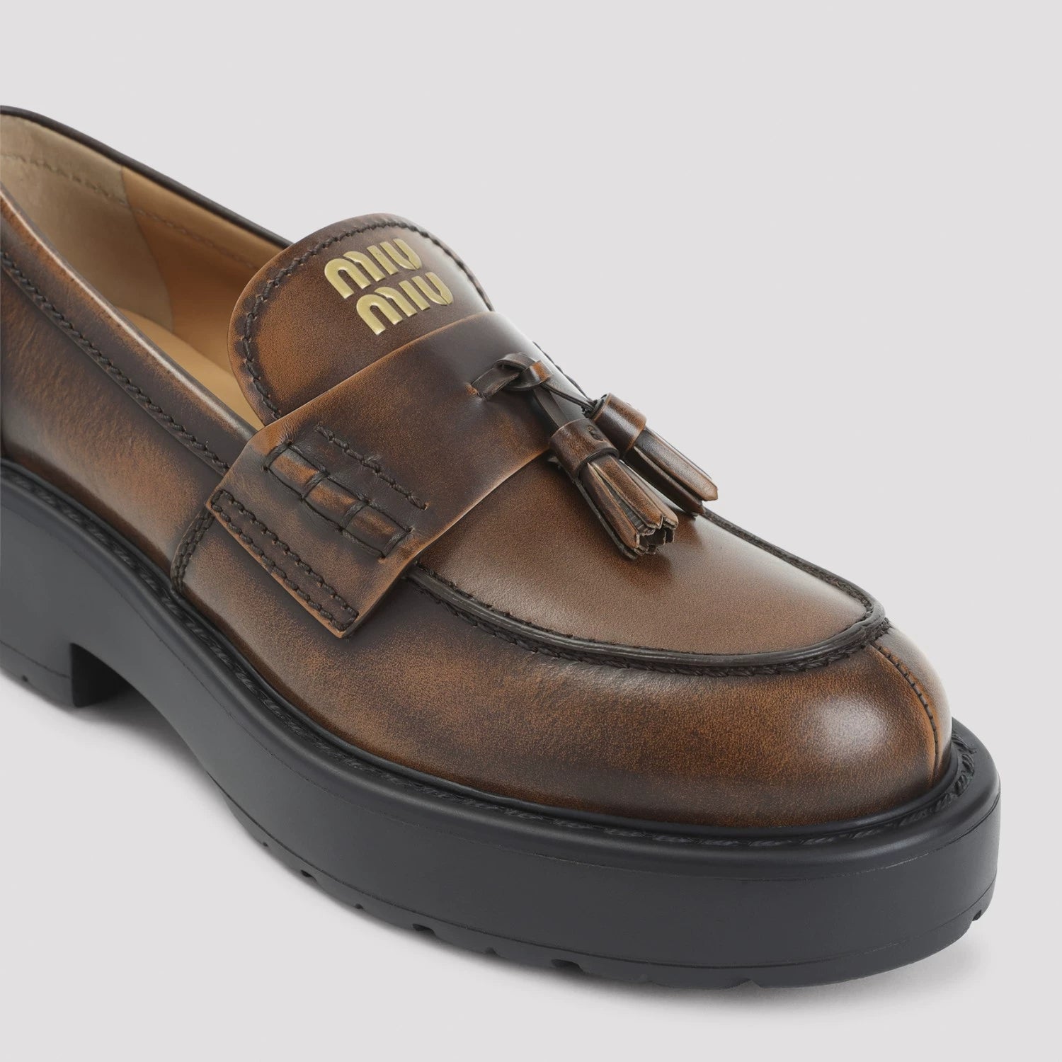 Miu Miu Women's Loafers in Brown