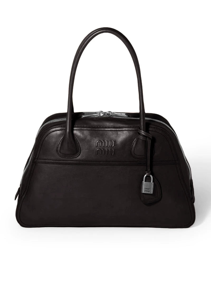Miu Miu Women's Vivant Medium Shoulder Bag in Black