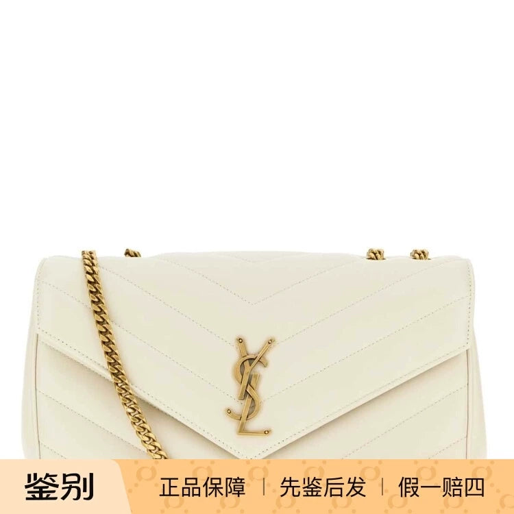 Saint Laurent YSL Loulou Medium Bag in White