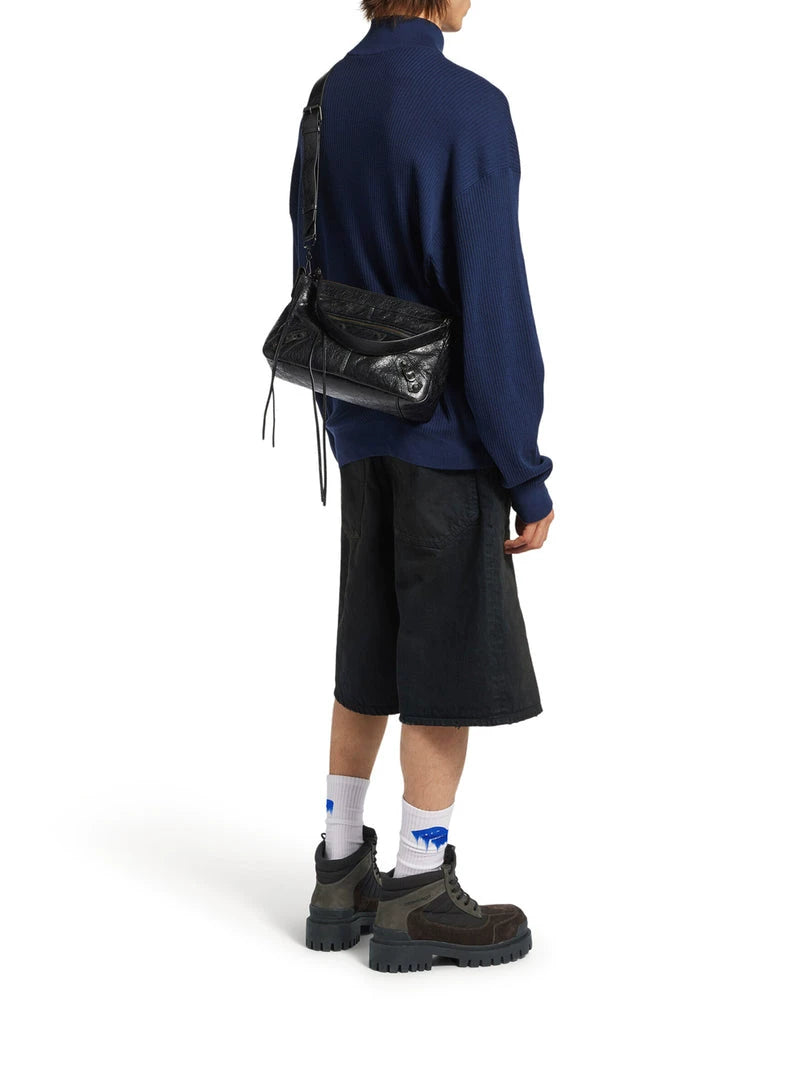 Balenciaga Men's Le City Moto Small Bag in Black