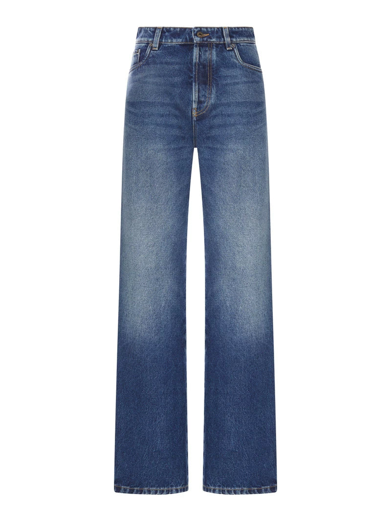 Miu Miu Women's Logo Jeans in Blue