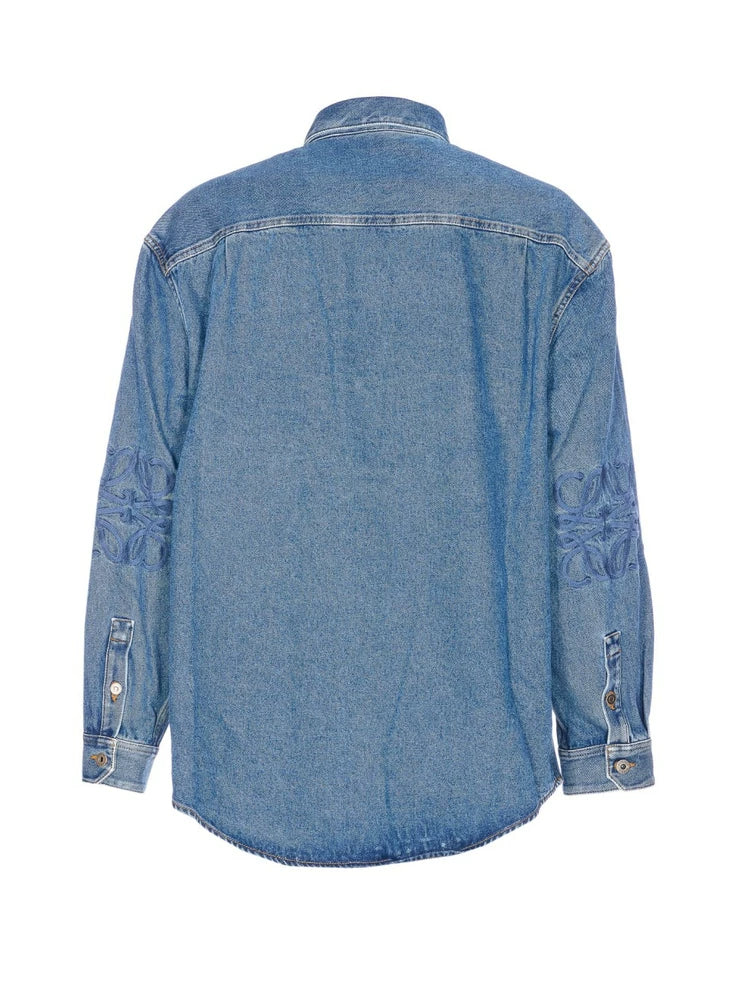 Loewe Men's Anagram Shirt in Blue