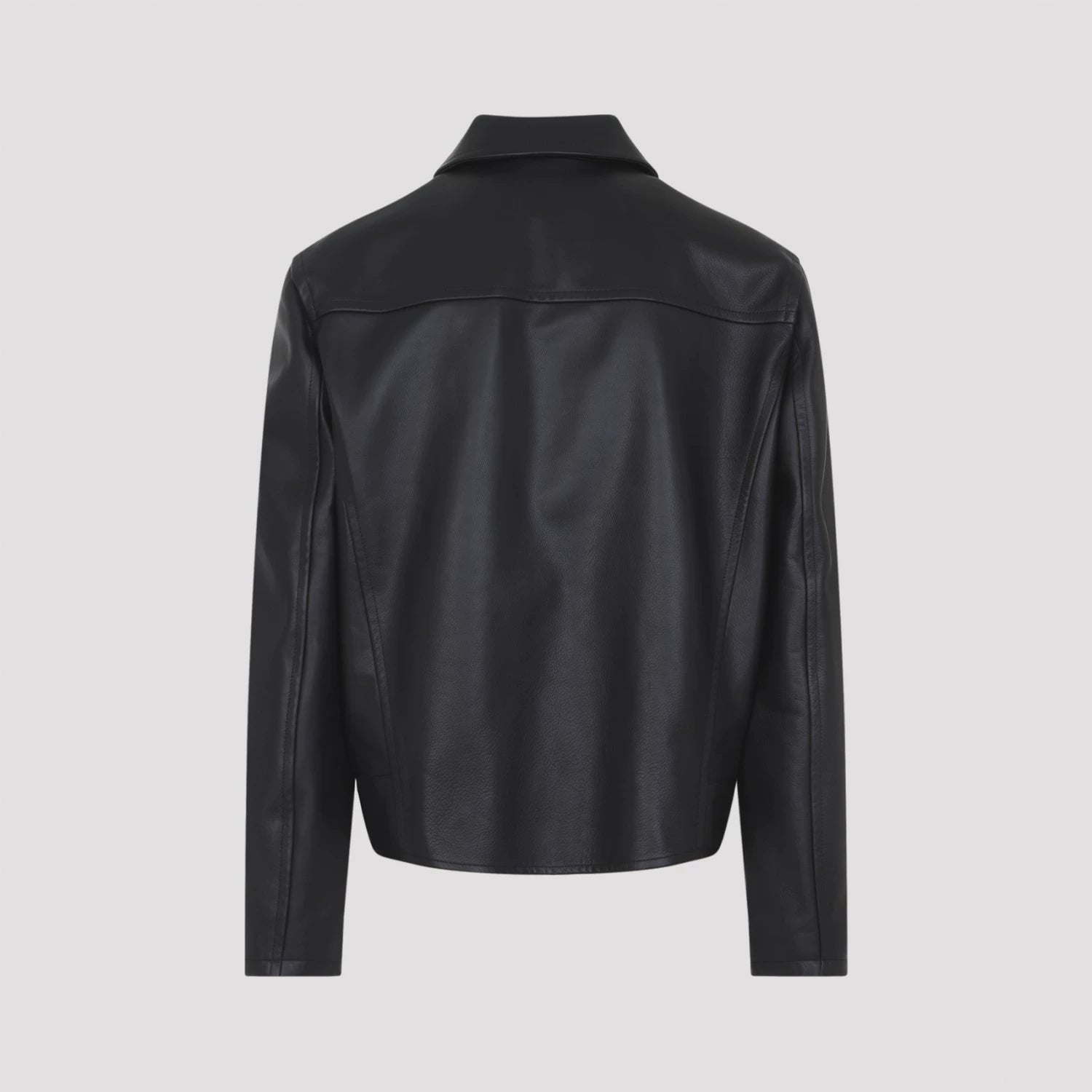 Jil Sander Men's Leather Jacket in Black