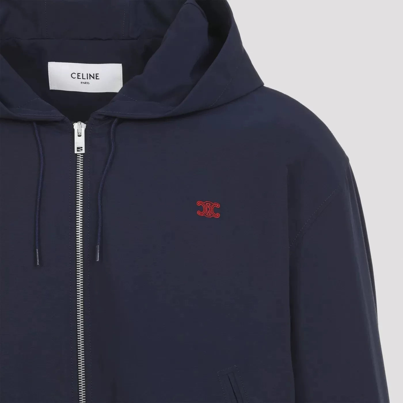 CELINE Men's Nylon Blend Windbreaker Jacket in Blue