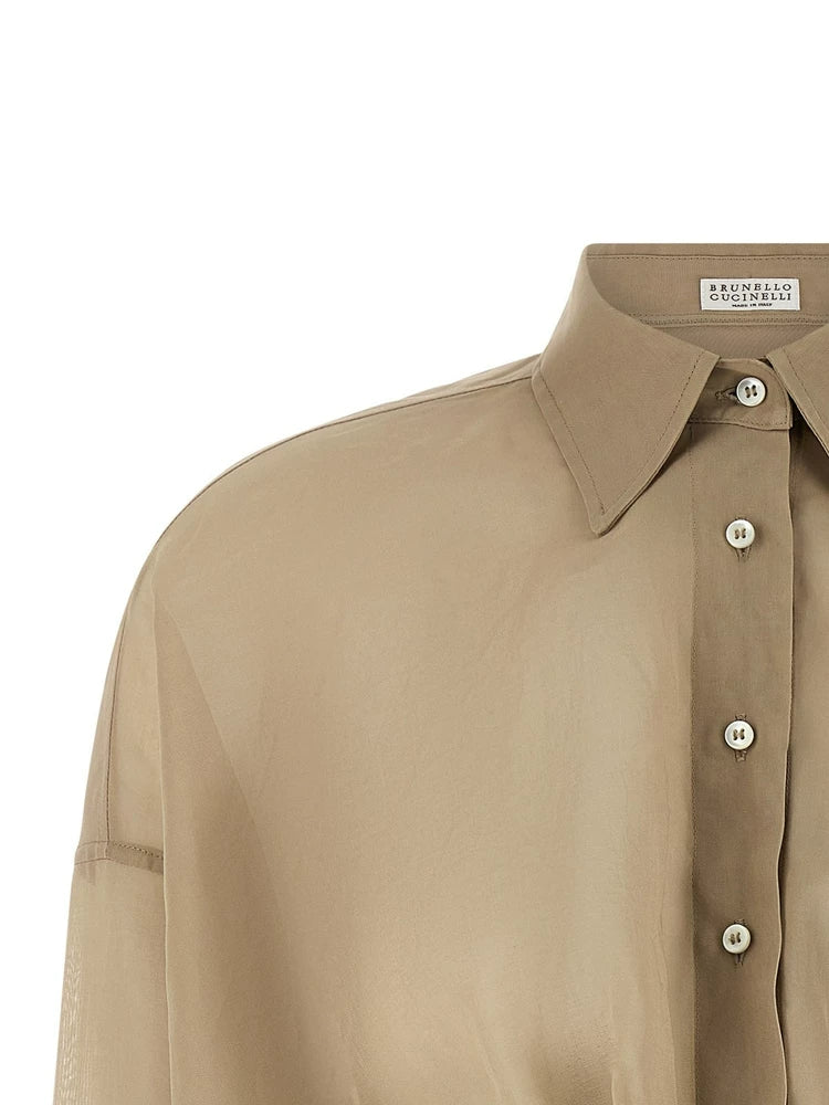 Brunello Cucinelli Women's Shirt in Beige