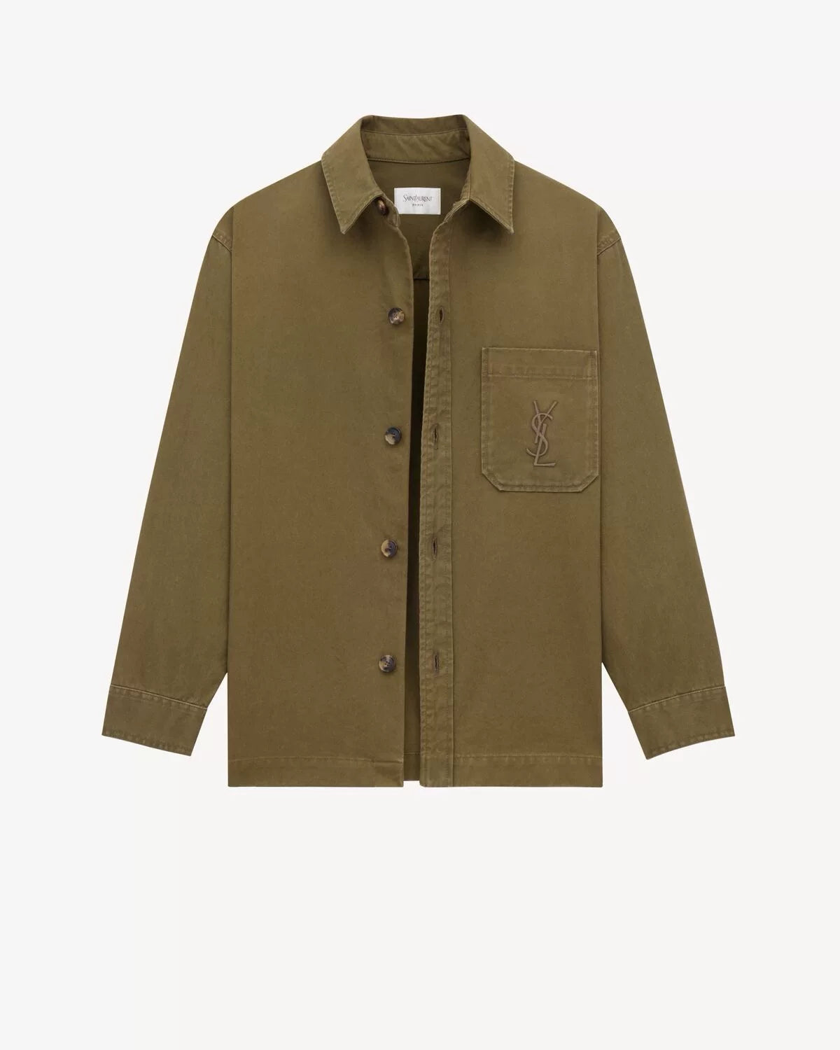 Saint Laurent Men's YSL Jacket in Olive